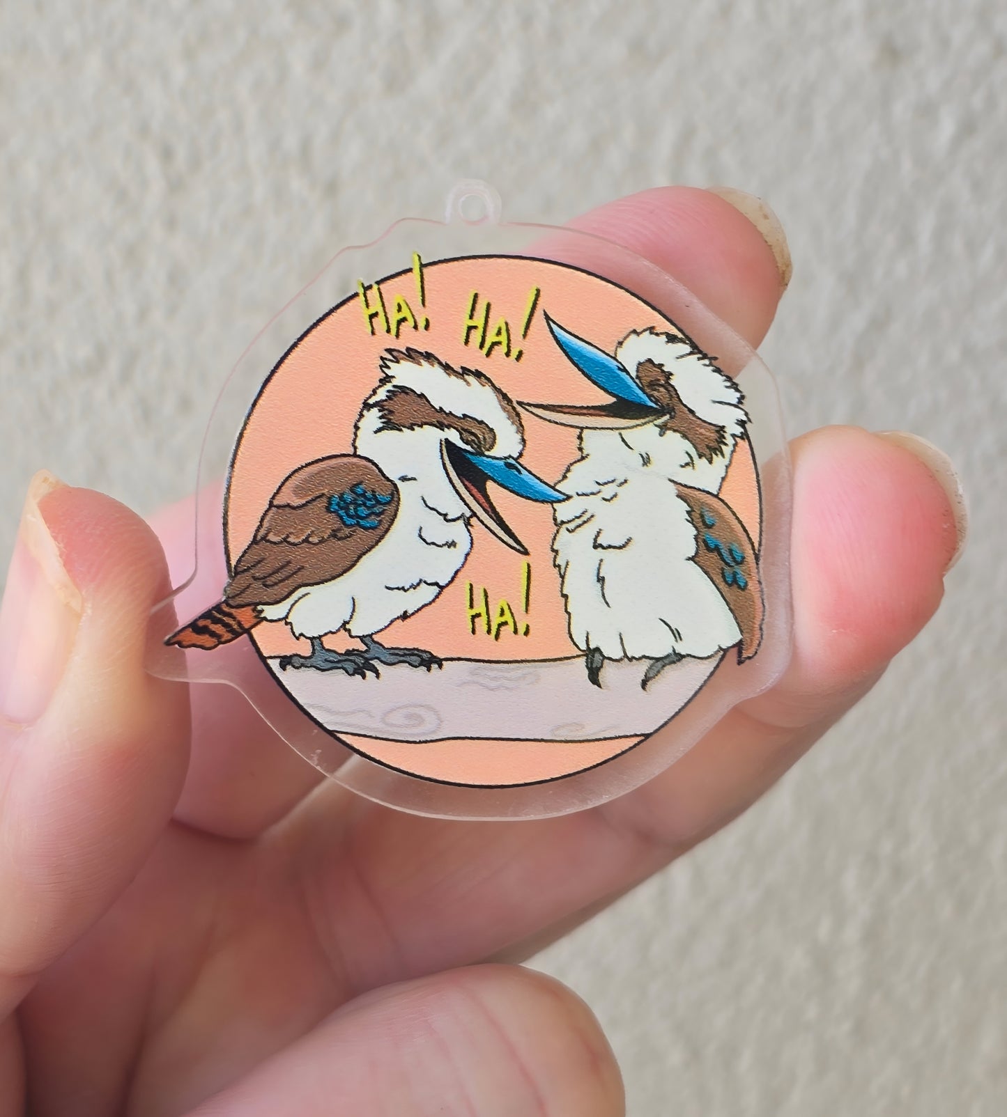 Australian Theme - Kookaburra  (Acrylic pair with hole)