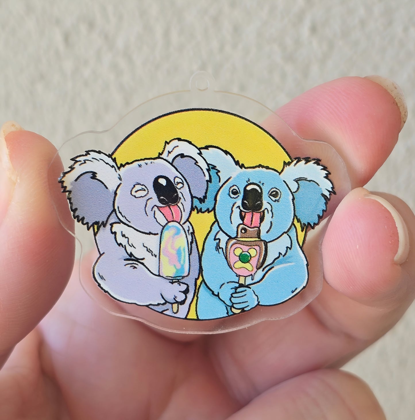 Australian Theme - Koala with VB Can (Acrylic pair with hole)