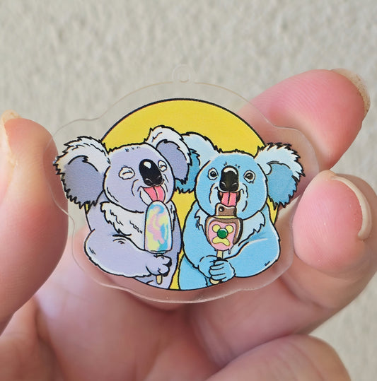 Australian Theme - Koala with VB Can (Acrylic pair with hole)