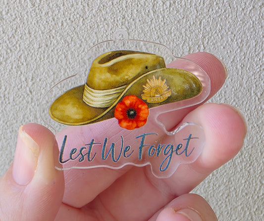 Soldiers Hat - Let Us Forget (Acrylic pair with hole)