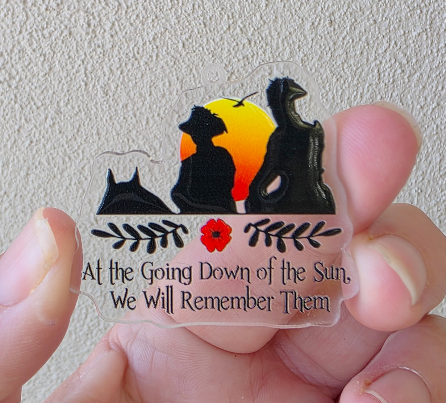 Anzac - At The Going Down Of the Sun We Will Remember Them (Acrylic pair with hole)