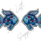 Rainbow Fish - (clear acrylic with glitter and stars with hole)