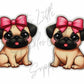 Pink Bow Pug