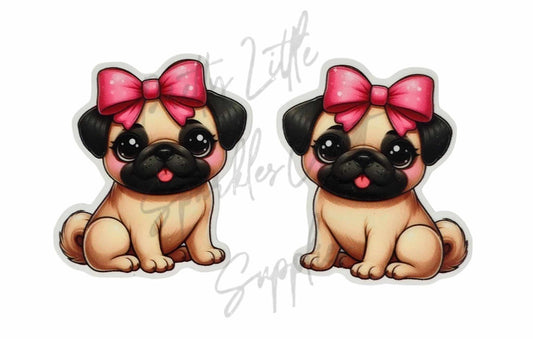Pink Bow Pug