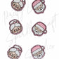 Pink Santa & Mrs Claus (glitter acrylic)