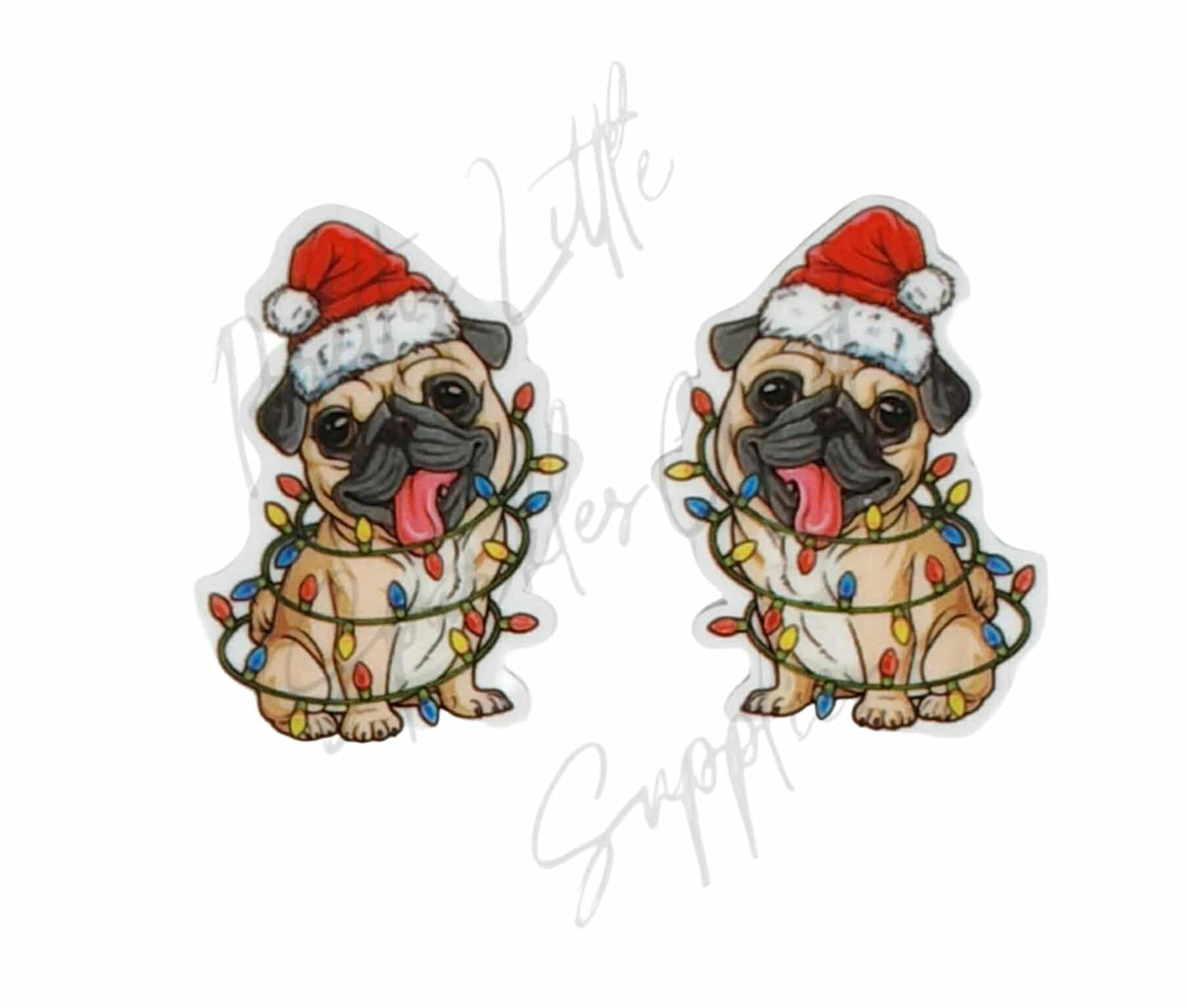 Pug Christmas Lights Dog