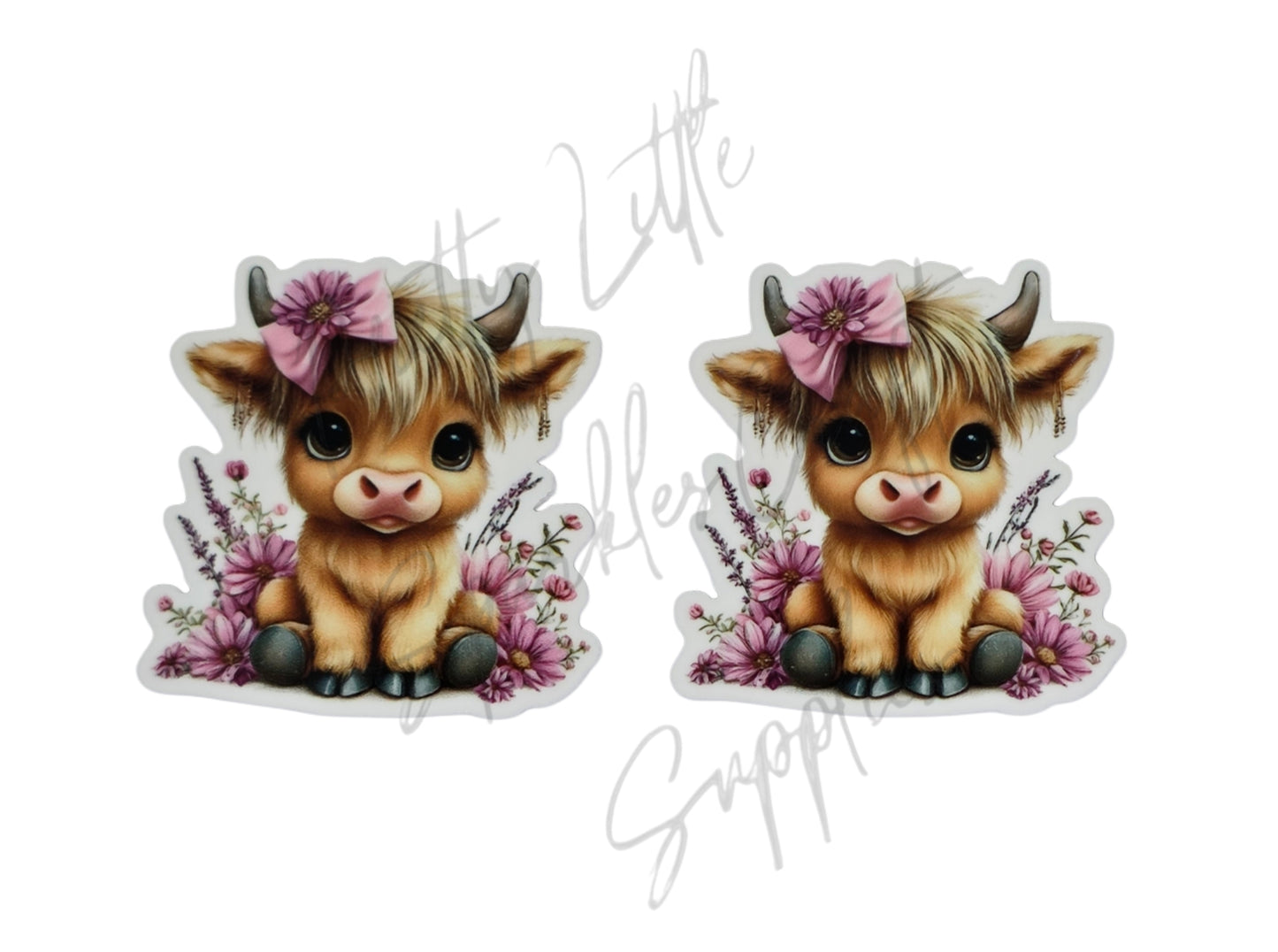 Purple Bow Highland Cow