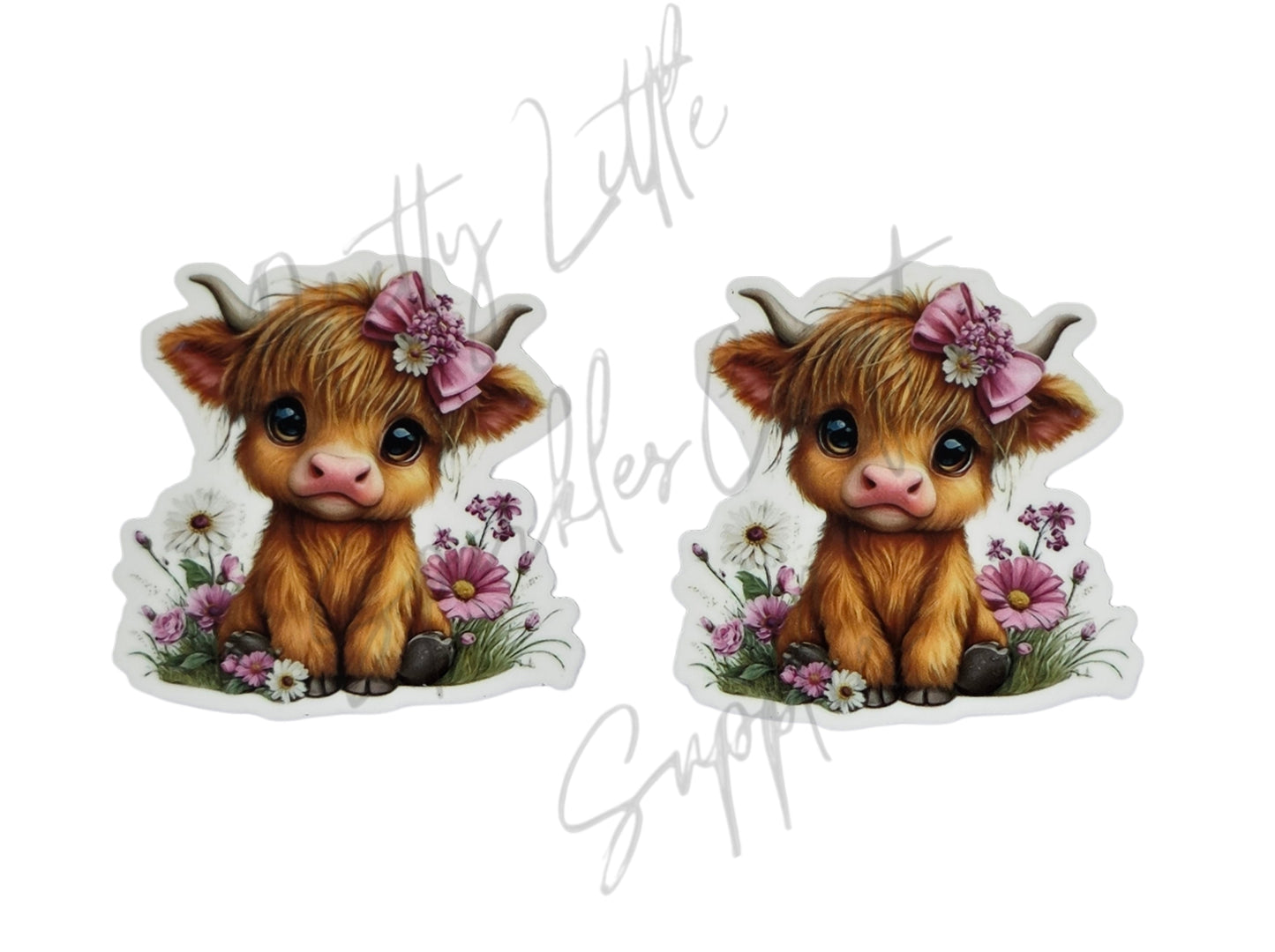 Purple Bow Highland Cow