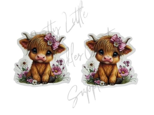 Purple Bow Highland Cow