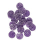 Purple Round Acrylic Glitter Toppers 14mm