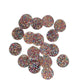 Rainbow Round Acrylic Glitter Toppers 14mm
