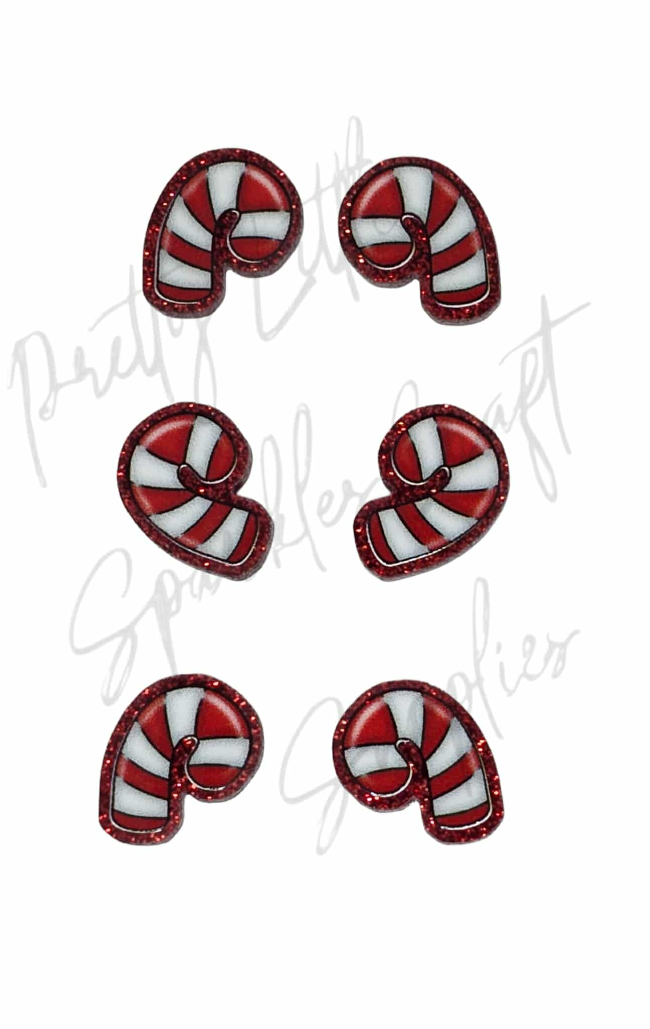 Red Candy Cane (glitter acrylic)