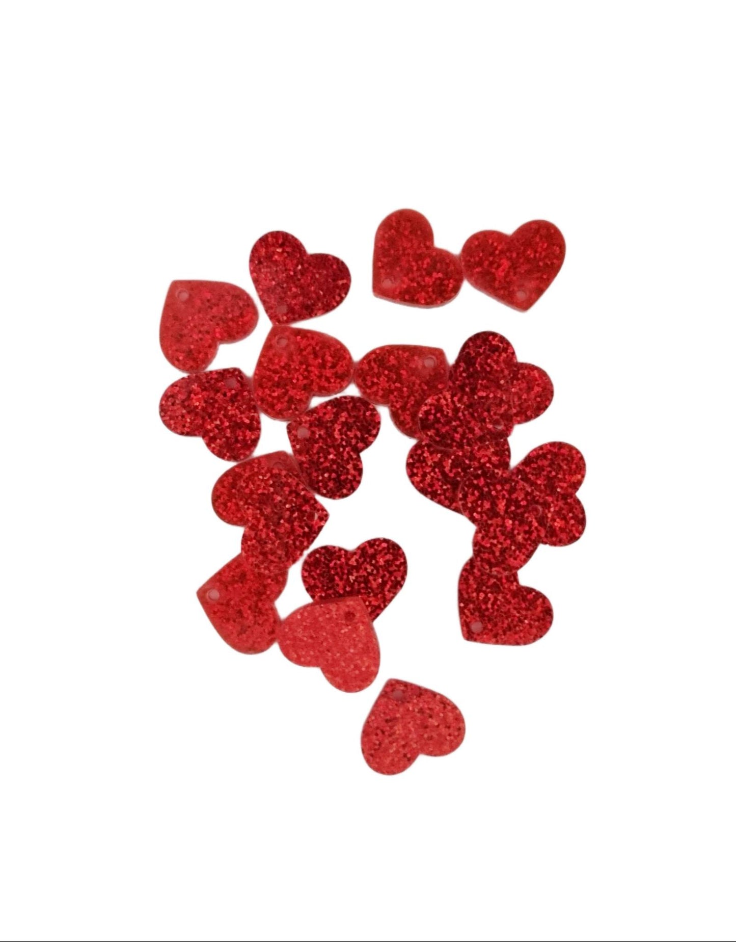 Red Heart Acrylic Glitter Toppers 14mm
