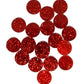 Red Round Acrylic Glitter Toppers 14mm