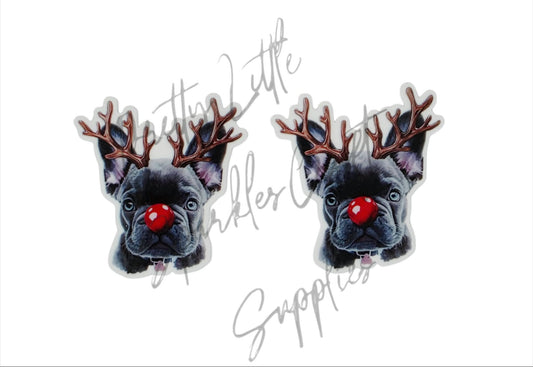 Reindeer Black French Bulldog