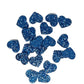 Royal Blue Heart Acrylic Glitter Toppers 14mm
