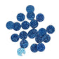 Royal Blue Round Acrylic Glitter Toppers 14mm