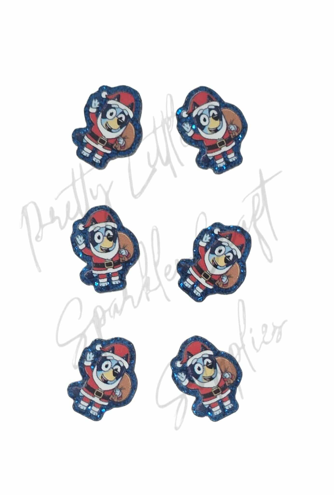 Santa Bluey (glitter acrylic)