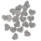 Silver Heart Acrylic Glitter Toppers 14mm