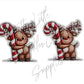 Whimsical Candy Cane Rudolph