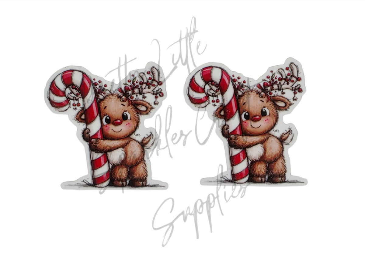 Whimsical Candy Cane Rudolph