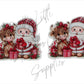 Whimsical Santa & Highland Cow with Presents