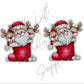Whimsical Santa & Rudolph in Christmas Stocking
