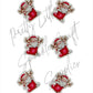 Whimsical Santa & Rudolph in Christmas Stocking