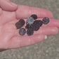 BULK!! NEW STYLE Black Round Acrylic Glitter Toppers 12mm pk 100