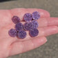 BULK!! NEW STYLE Intense Purple Round Acrylic Glitter Toppers 14mm pk 100