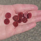 BULK!! NEW STYLE Vibrant Red Round Acrylic Glitter Toppers 14mm pk 100